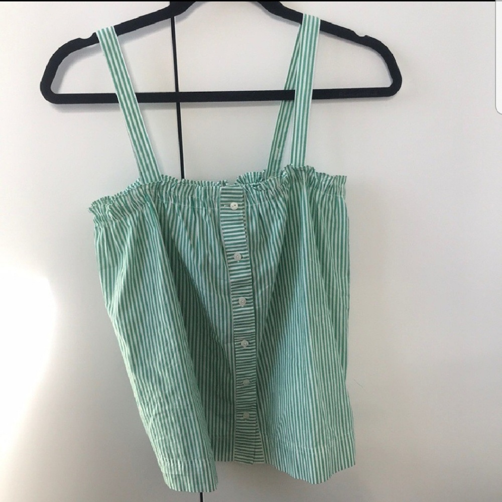 NWT J.Crew green striped tank